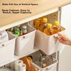 Xitianlong Kitchen Storage Rack, Pot And Seasoning Bottle Organizer, Under-Sink Storage Box, Drawer-Style Storage Basket with Wheels, 2 Pieces
