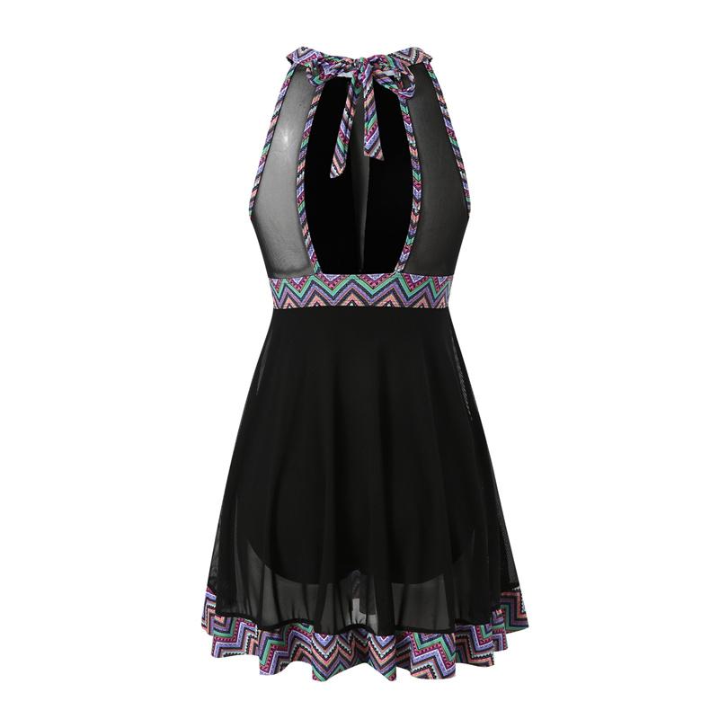 Traje de baño para mujer, tankini de playa de cintura alta sin espalda, traje de baño estampado sin mangas, trajes de baño de una pieza, ropa de playa