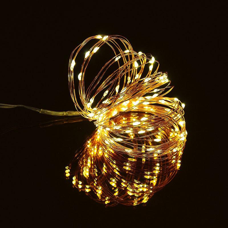Copper Waterproof Patio Garden Christmas Christmas Lights Wire Solar Power Lights 8 Modes