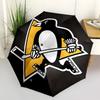 Pinguine Hockey Automatisches Öffnen und Schließen, 8 Rippen Struktur Tragbarer Regenschirm, Geeignet für Männer und Frauen in Allen Jahreszeiten Perfektes Geschenk fo