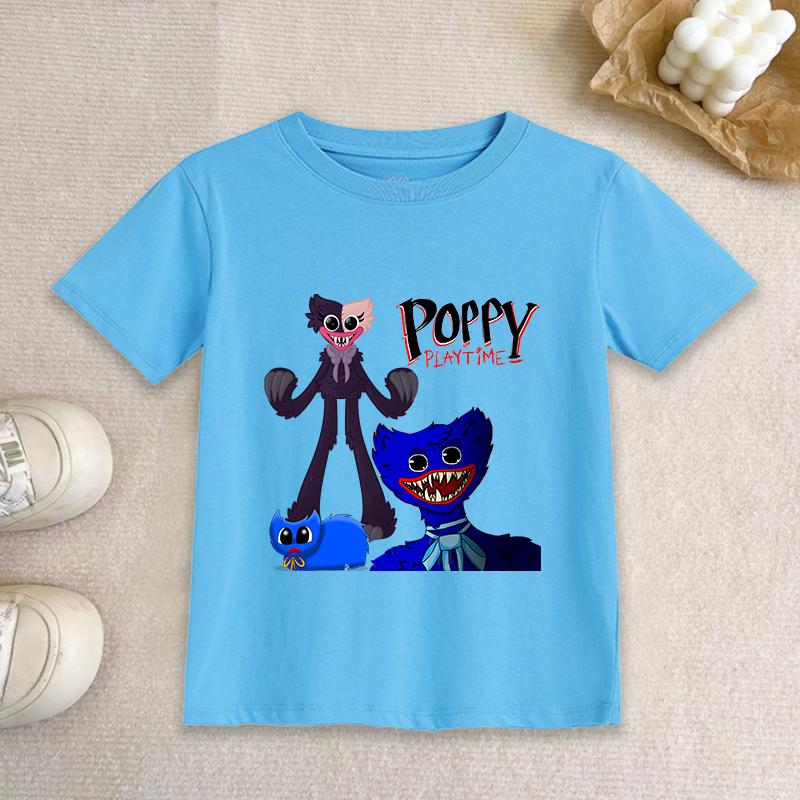 Game Pop-py Playing Time Children T Shirt W-Huggy Girl Boy Short Sleeve Tee Shirt Cartoon Baby Clothes Kids Summer Cotton Tops
