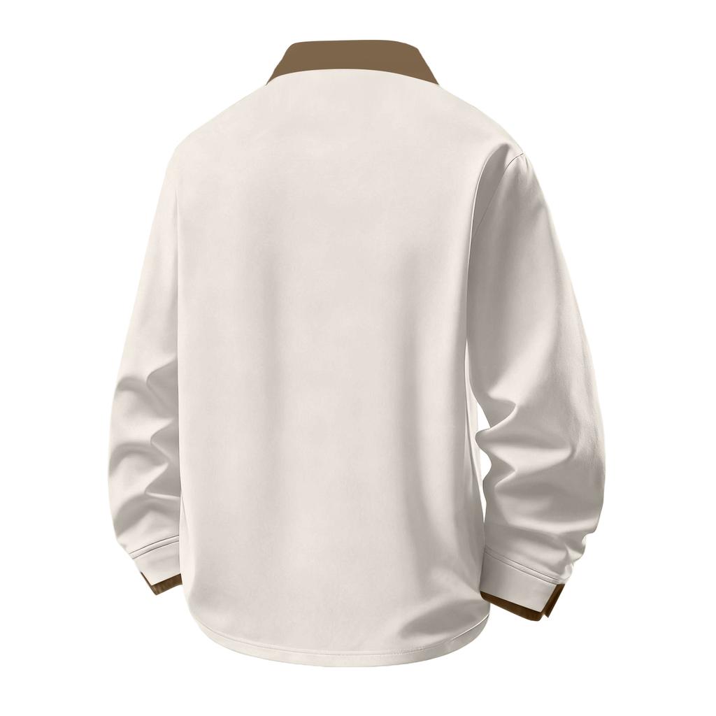 Men's Casual Color-blocking And Patchwork Style Two-piece Hoodie, Men's Loose Lapel Shirt Hoodie