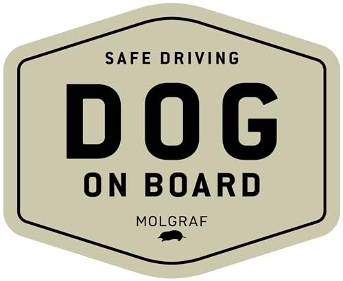 

[MOLGRAF] DOG ON BOARD Sticker (DOG in CAR) Sand Beige