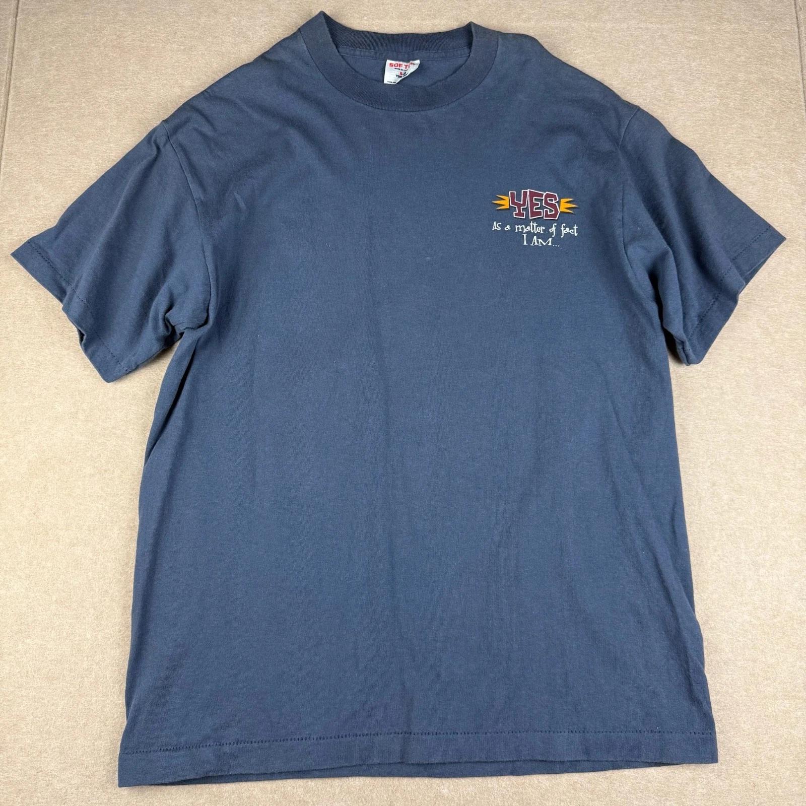 

Винтажная футболка Tee Jays Мужская L Синяя Christian Big Time Believer США Короткий рукав 90-е 3XL