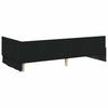 L Shaped Bed Frame with Headboard Black 80 Cm X 200 Cm Fabric