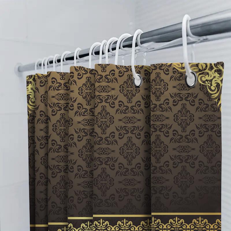 Luxury Bath Shower Curtain Set Waterproof Modern Decor Bathroom Accessories