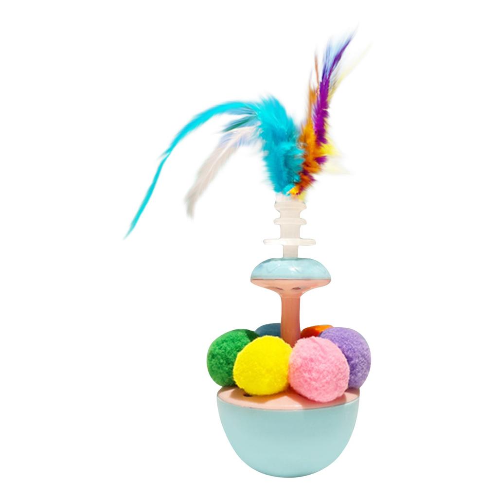 Interactive Cat Toys For Indoor Cats, Wobbly Stimulating Toys To Keep Bored Adult Cats Busy And Entertain Themselves, Cute And Fun Feather And Bal
