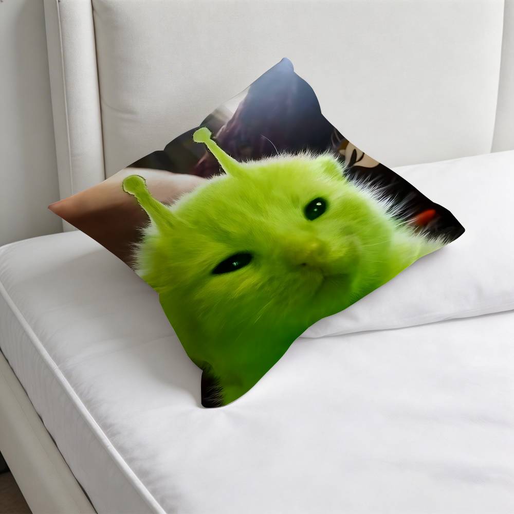 Funny Cat MeMe Decorative Square Pillow Cover Soft  Comfortable Pillow Case Sofa Bed Home Decoration