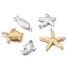 2Pcs Stainless Steel Marine Animal Pendant Dolphin Starfish Shell Shape Charms For Jewelry Making DIY Fashion Necklace Earrings