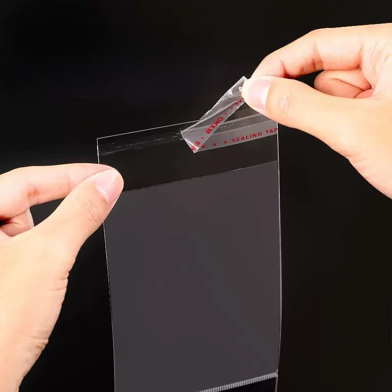 100pcs OPP Self-adhesive Bag Plastic Transparent Jewelry Packaging Bag Suitable for Earrings Ear Pendant Necklaces Jewelry Display Dustproof Bag