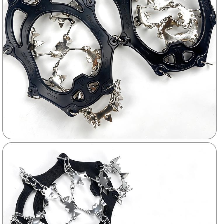 25-Tooth Ice Cleats: Outdoor Anti-Slip Shoe Covers with Spikes for Snow, Boots, Mountaineering, and Fishing