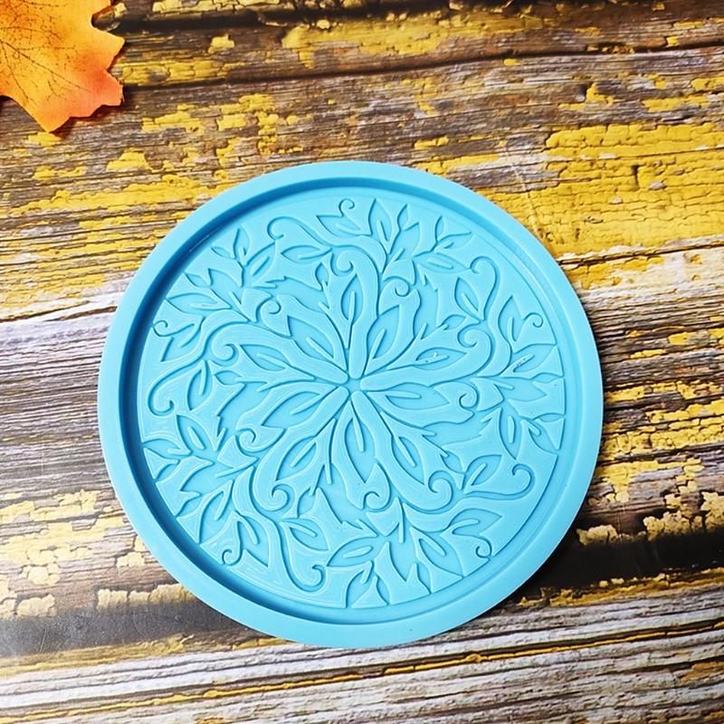 Multifunctional Coaster Silicone Mold Vintage Flower Mats Silicone Mold Ornament Gift for DIY Epoxy Making Cups Crafts