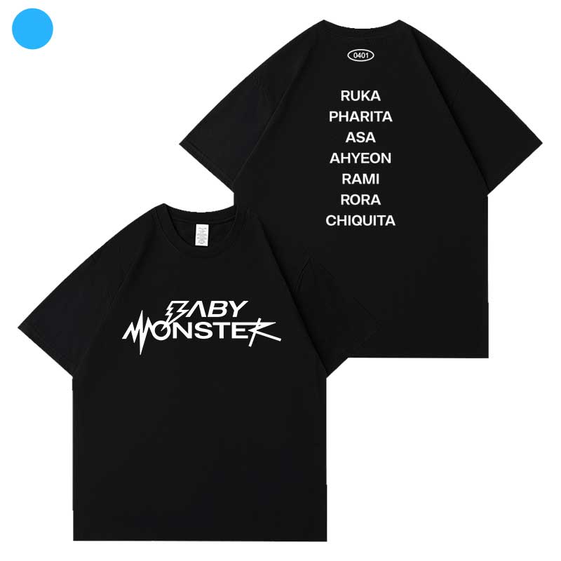 BABYMONSTER See You There Tshirt Kpop Fashion Summer Cotton Short Sleeve Tee Tops Unisex Women Hip Hop Loose Letter Print T Shirt