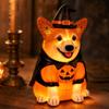 Halloween Pumpkin Figurine with Light for Tabletop Shelf Decor