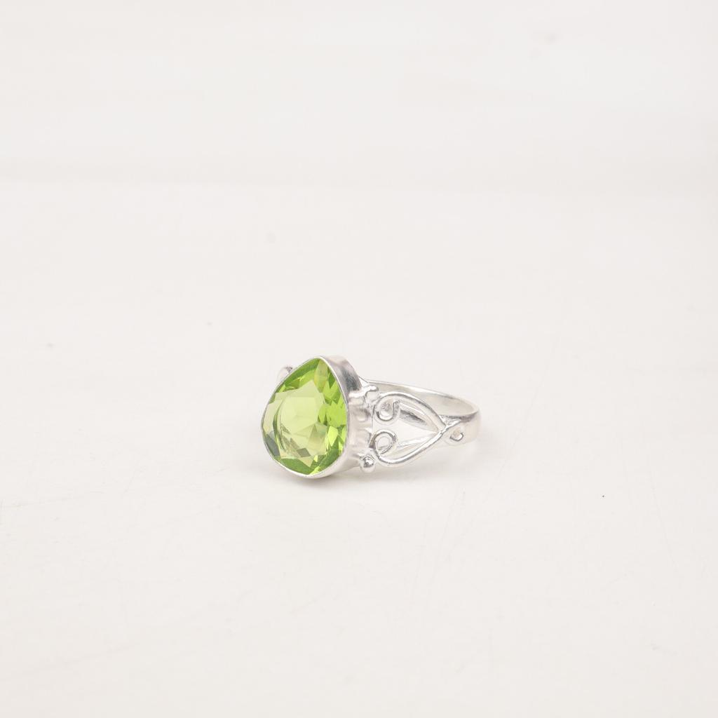 Natürlicher Peridot Edelstein 925 Sterlingsilber Schmuck Handgefertigter Ring Geschenk für Mama RR-46-14