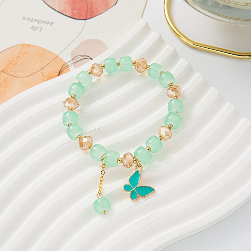 HelloKitty Love Couple Bracelet - DIY Handmade Beaded Cat's Eye Stone, Cute Gift for Girlfriend