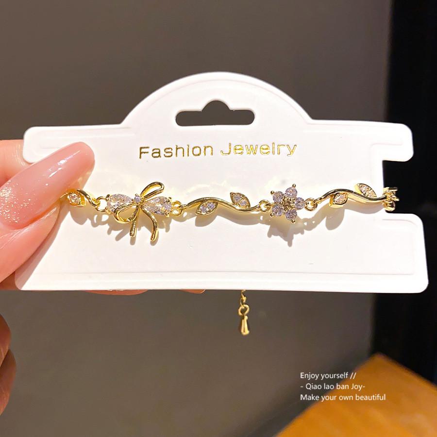 Fashion Flower Jewelry Bracelet With Zircon Stone For Women Gift