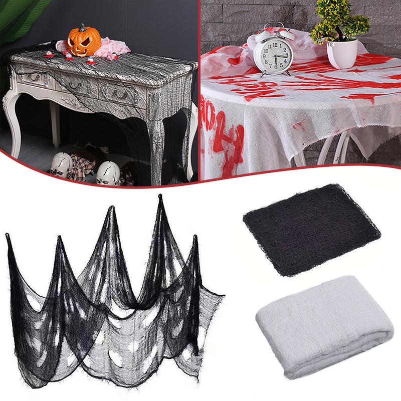 Halloween Decoration Large Creepy Mesh Cloth Decorative Haunted House Window Table Door Net Gauze for Party Entryway WWO66