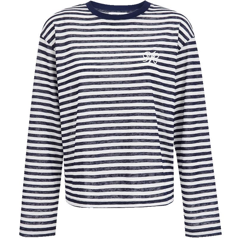 

VEROMODA Women s Striped Dropped Shoulder T-shirt S