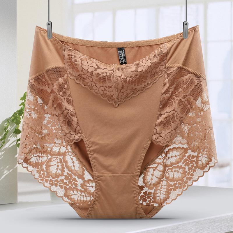Fat Plus Size Sexy Slips aus Spitze, hohe Taille, dreieckige Unterwäsche für Frauen, schmal geschnittene Höschen