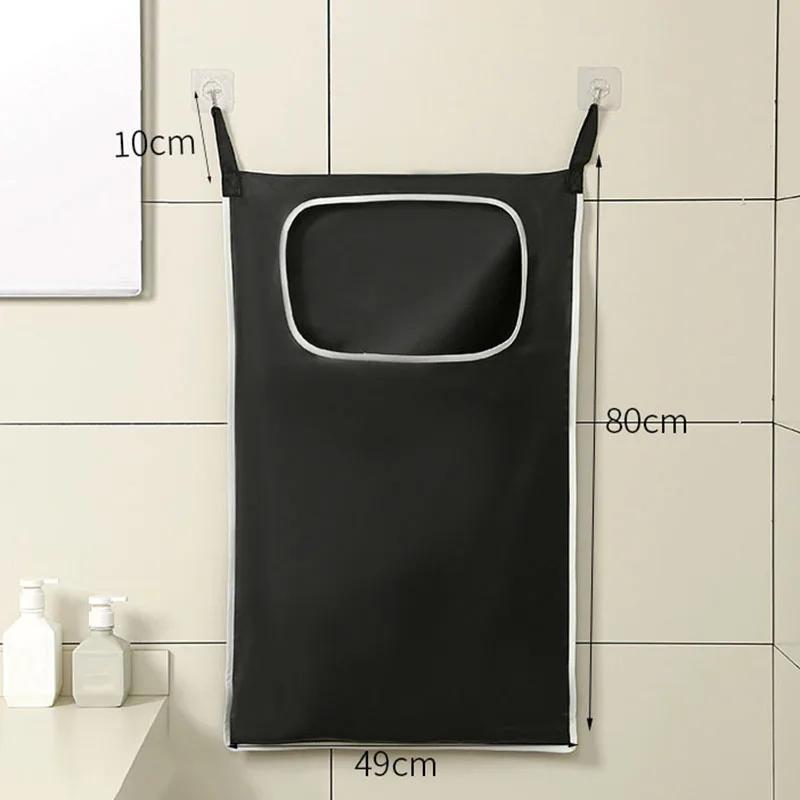 

1pcs Over-the-Door Hanging Laundry Basket Wall-mounted Dirty Clothes Storage Organizer for Bathroom Toy Storage Laundry Bags 10x80x49cm