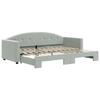 VidaXL Daybed with Trundle Bed Light Grey 80x200 Cm Velvet 3197294