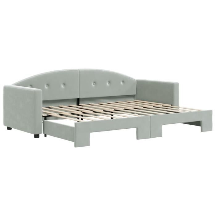 VidaXL Daybed with Trundle Bed Light Grey 80x200 Cm Velvet 3197294