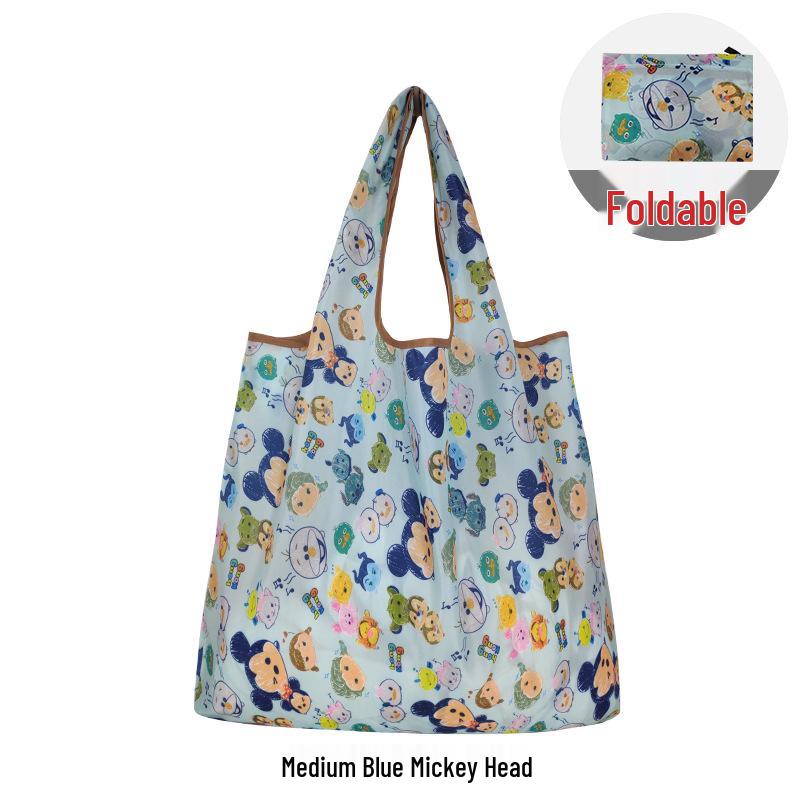 Medium Foldable 210D Oxford Cloth Shopping Bag, Convertible to Shoulder or Handbag, Ideal for Groceries and Camping