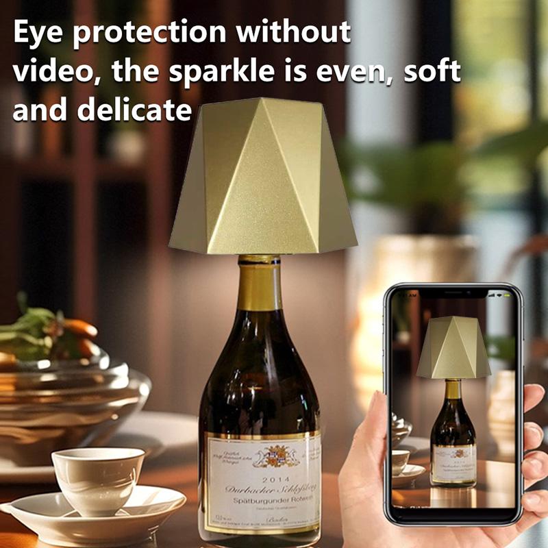 Wireless Bottle Lamp 3-Color Touch Control Stepless Dimming Silicone Wine Stoppers Night Lamp for Wine Bottles Decor Desk Lights