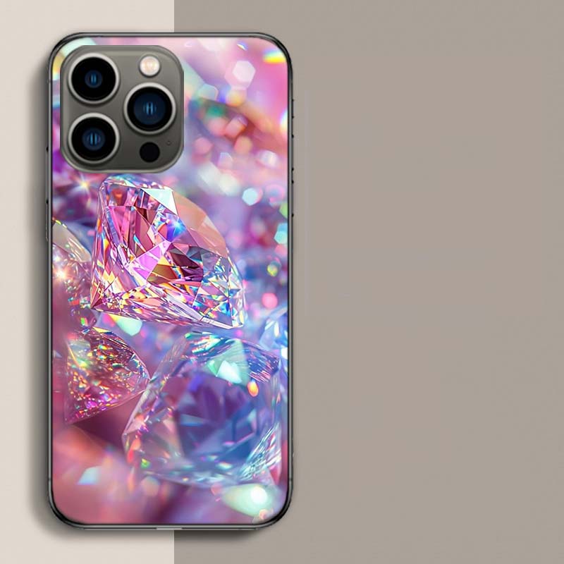 Shining and Dazzling Diamond Gemstones Phone Case For Iphone 17 Air 15 Pro 14 Plus 16 Pro Max 17E 16E 12 13 Mini 11 Cover Cute
