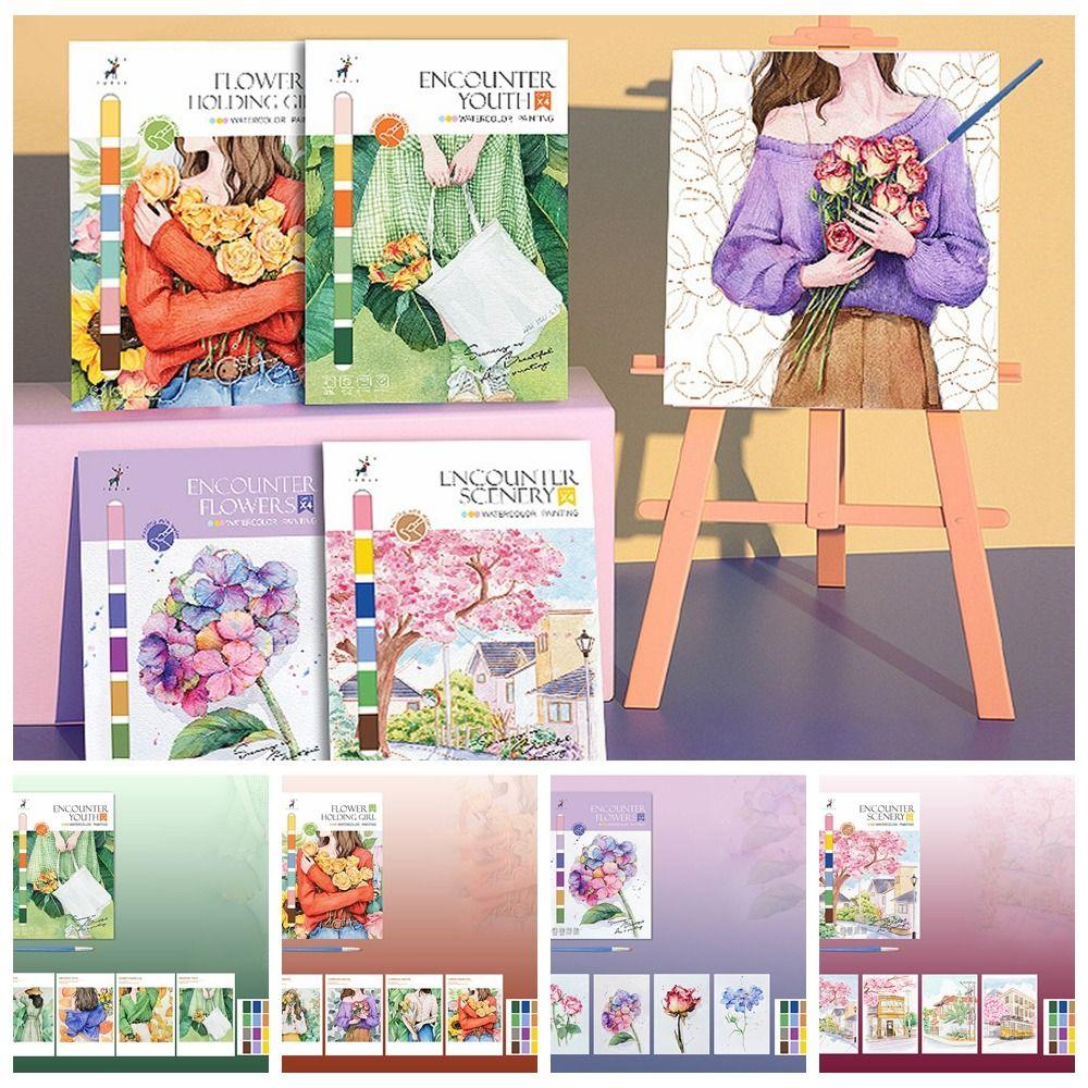 With Brush Watercolor Painting Book Specialty Paper Gouache Graffiti Book   Color Cognition