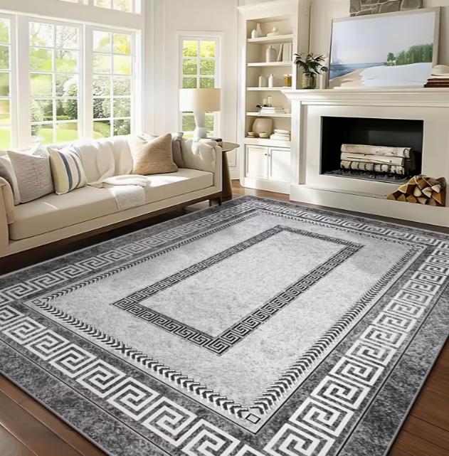 

A Dark Bohemian Style Modern Carpet for Children, Anti Slip Suitable for Living Room Bedroom Kitchen Outdoor Areas Rugs 40x60cm