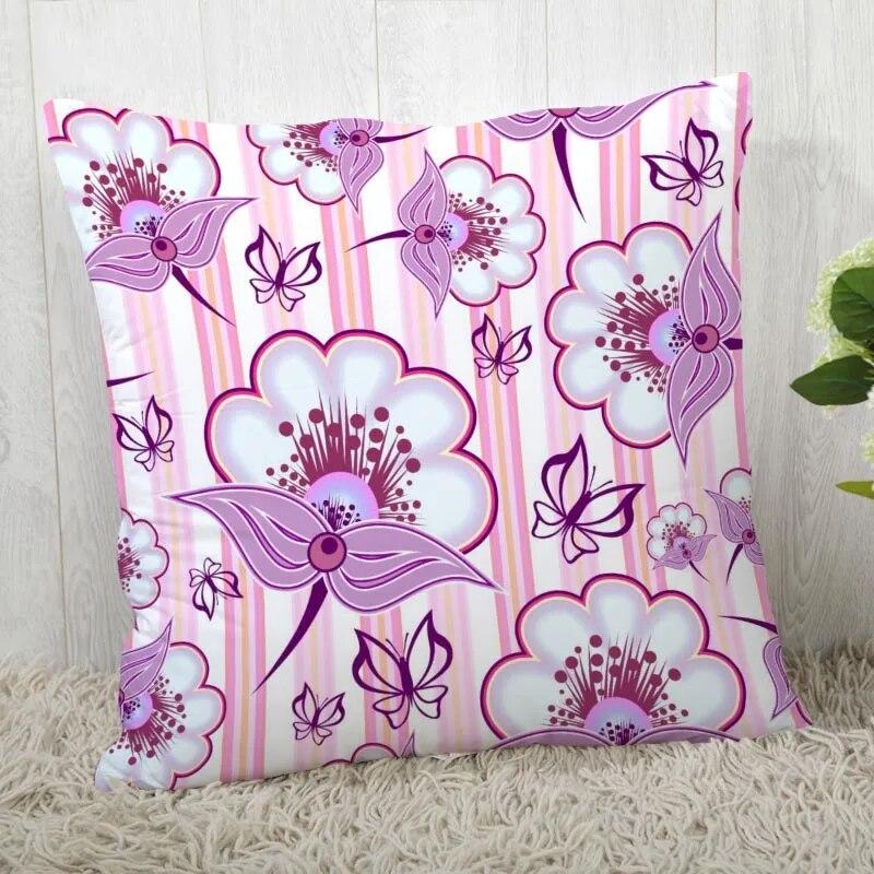 Pillowcase Flower Pattern Square  Christmas Zipper