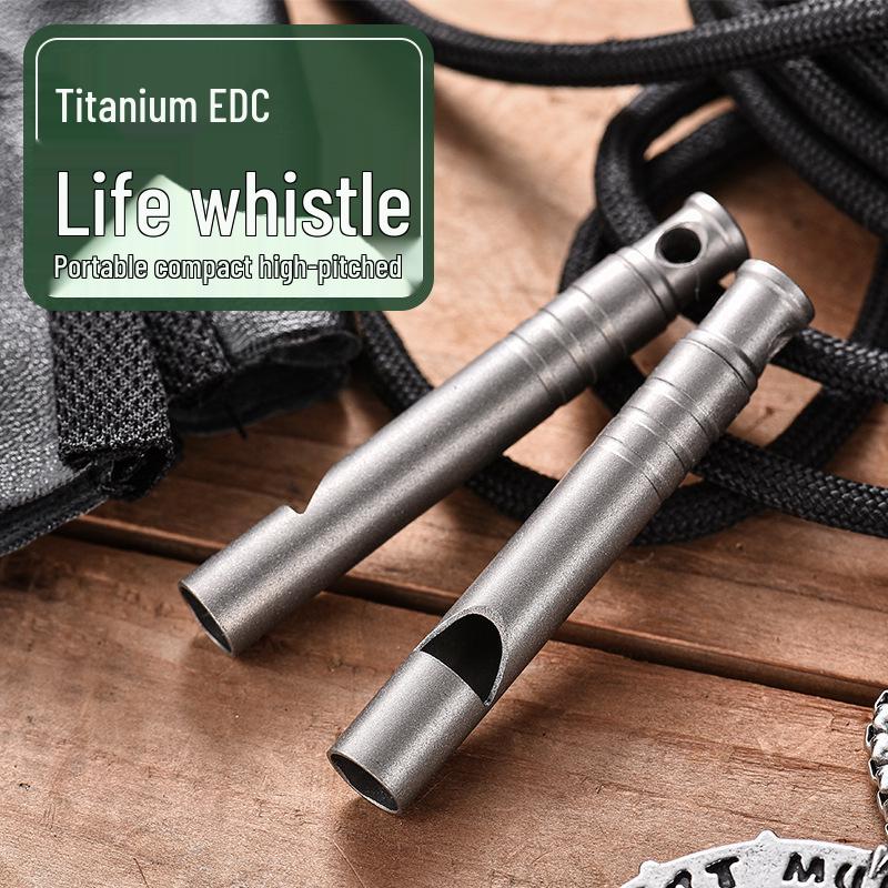 TC4 Titanium Alloy High-Decibel Survival Whistle: Durable Outdoor EDC Keyring Emergency Whistle