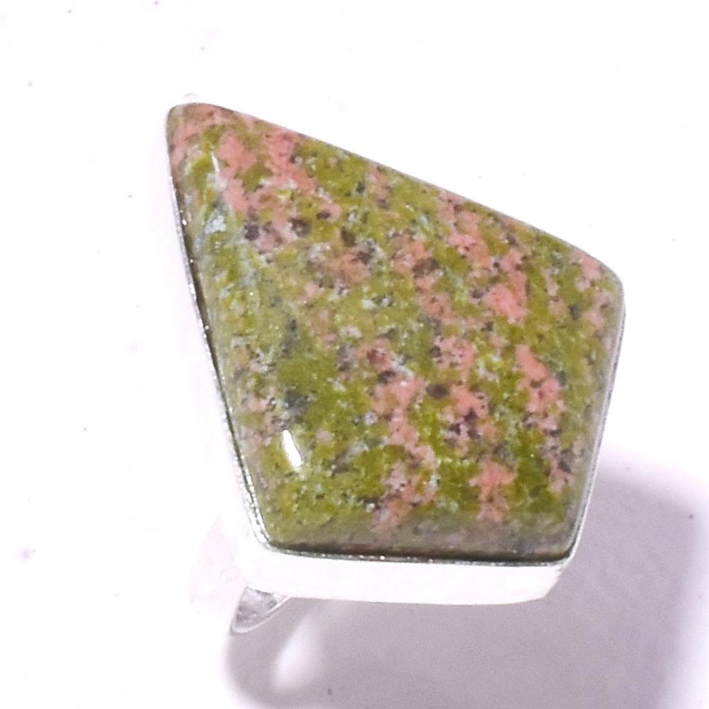 Unakite Gemstone Handmade Latest Design Anniversary Gift Jewelry Ring 9" l3N29