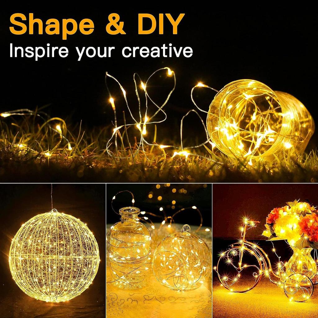 6 Pack Fairy Lights Battery Operated 7ft 20 LED Mini String Lights Twinkle Lights Silver Wire Firefly Starry Moon Lights for Mason Jars Wedding Party