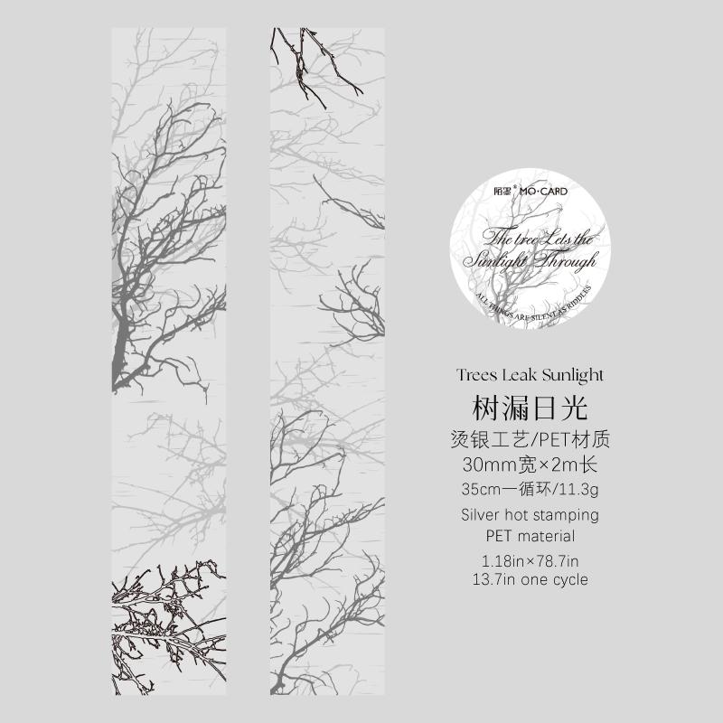 

JIAMEI 30mm * 2m Light Retro Ins Art Pattern Laser Silver Tape DIY Diary Scrapbook Journal Supplies Aesthetics Masking Tape PET