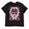 Floral Decadence - Red & Gold Venetian Mask T-Shirt Summer Shirt Heavyweights Workout Shirts for Men