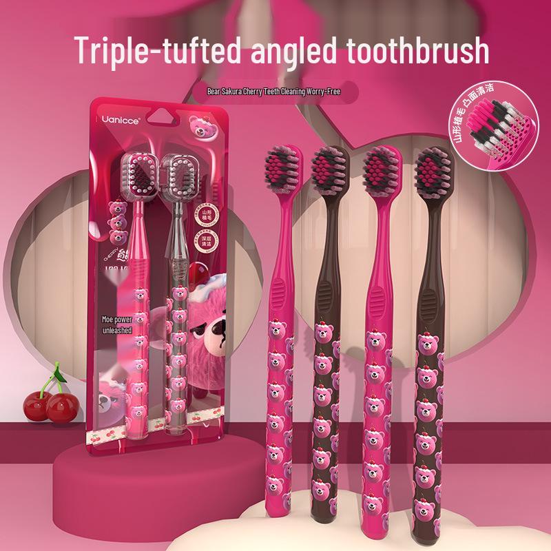 Uanicce Cherry Bear Mountain Toothbrush – Soft Bristles for Gum Protection, Ideal for Pregnancy and Home Use, Premium Quality.