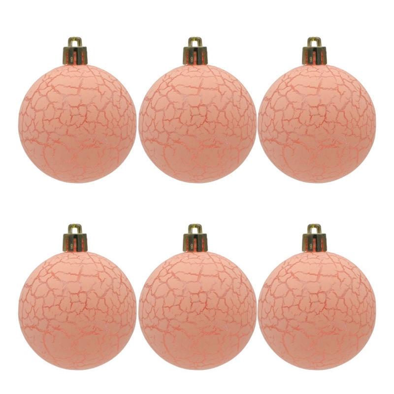 

6 шт. Рождественские шары подвесные подвески с рисунком трещин елочные декоративные небьющиеся украшения для домашнего праздничного декора комнаты 6CM