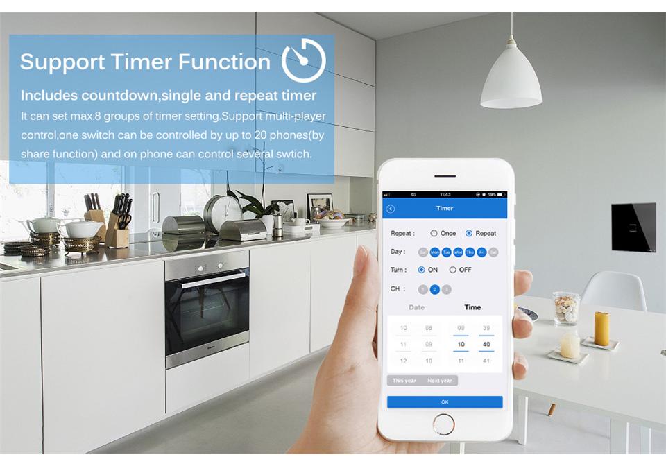 US WiFi Smart Dimmer Switch with Touch, Voice, & Remote Control Compatible with Alexa & Tuya
