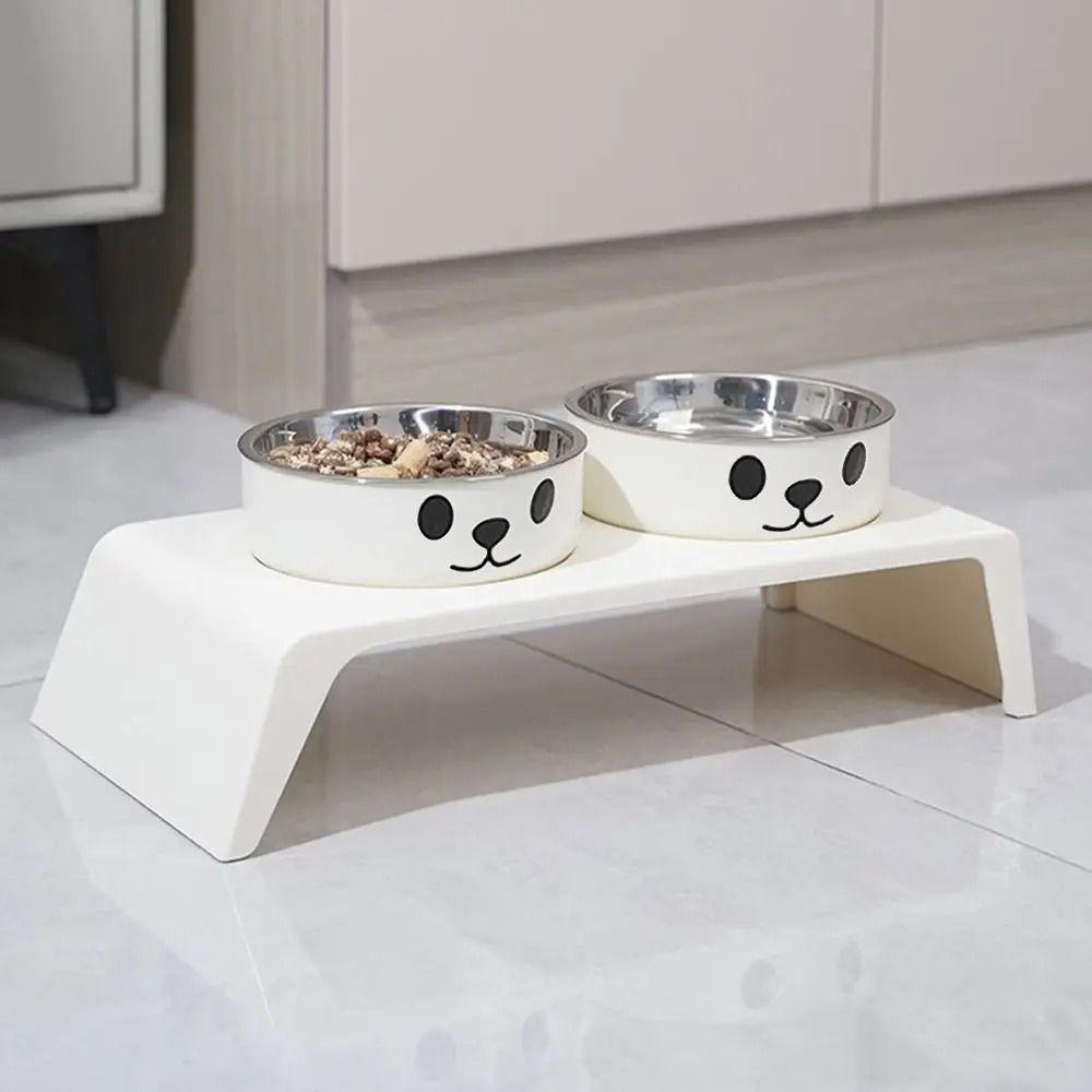 Anti-flip Cat Food Water Bowl Double Bowls Cat Dog Dual-use Bowl Pet Food Dispenser  Wet Dry Food