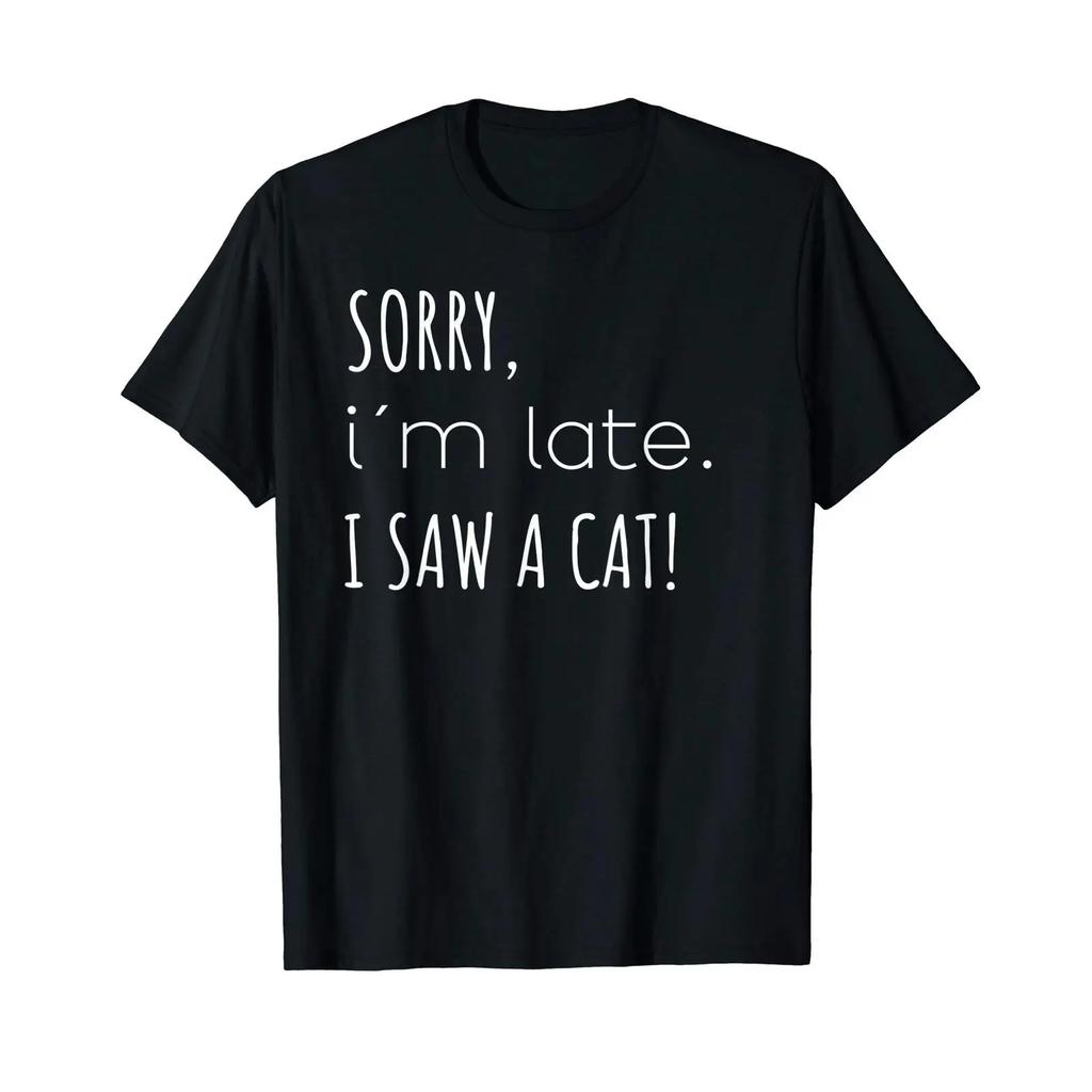 Funny Slogan Cat T Shirt Vintage Designer Clothes Homme Top For Everyday Wear Graphic Slightly Soft Unisex Fashion