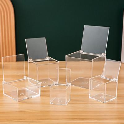 Durable Multi Size Storage Box With Cover Acrylic Plastic Box Flip Cover Handmade Dust Cover Wedding Favor