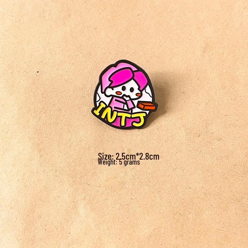 MBTI Personality Types Brooch: Metal Badge for Backpack Decoration