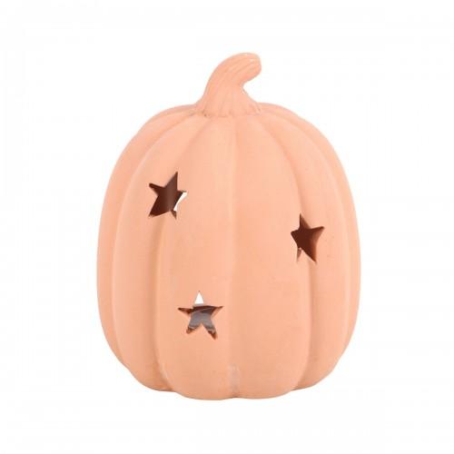 Something Different Terracotta Pumpkin Halloween Tea Light Holder