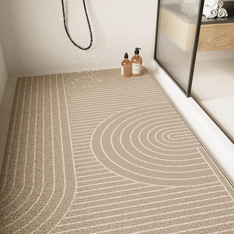 Simple Bathroom Floor Mat, Dust Removal And Wear-Resistant Silk Ring Floor Mat, Large Size, Full Floor, Shower Mat, Dirt-Resistant And Non-Slip