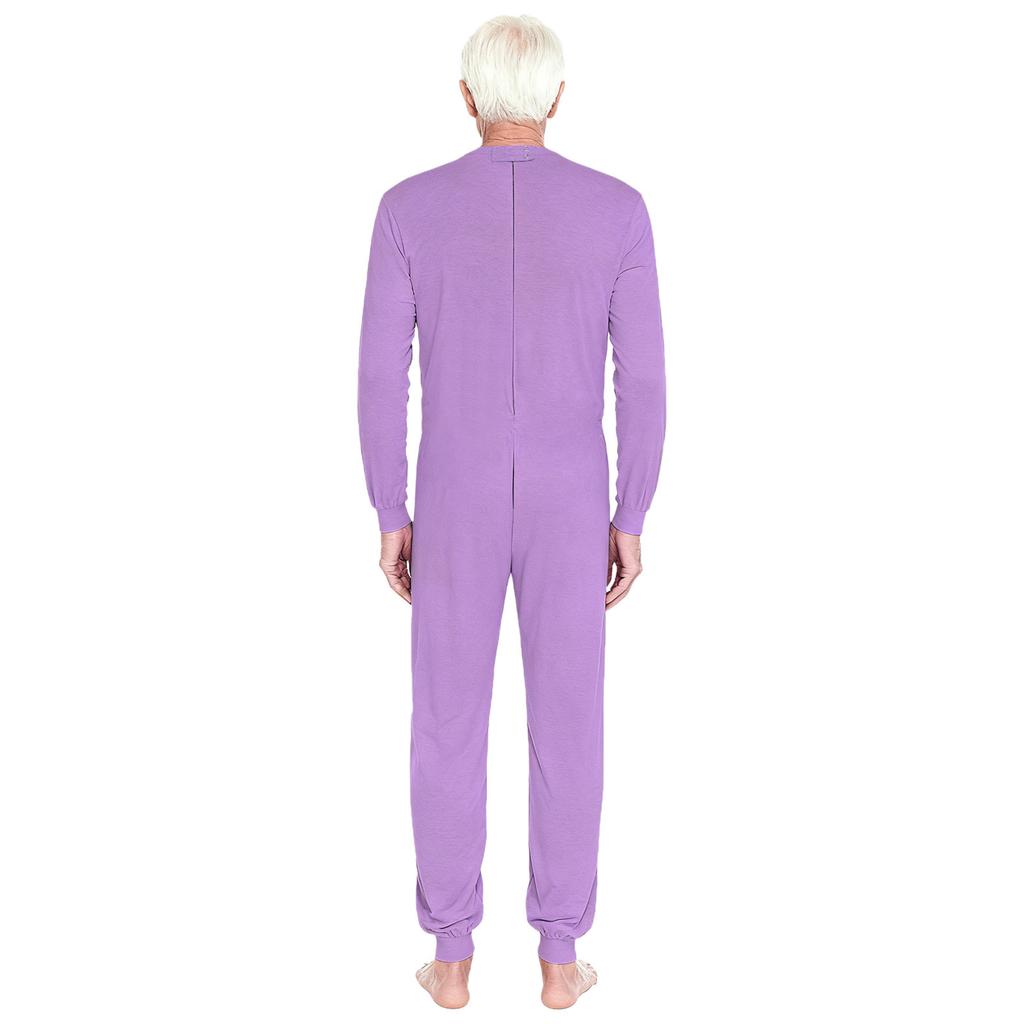 Unisex Adaptiv Jumpsuit Rundhalsdesign Långärmad Dragkedja bak Långa byxor Etdelad Romper Särskilda behov
