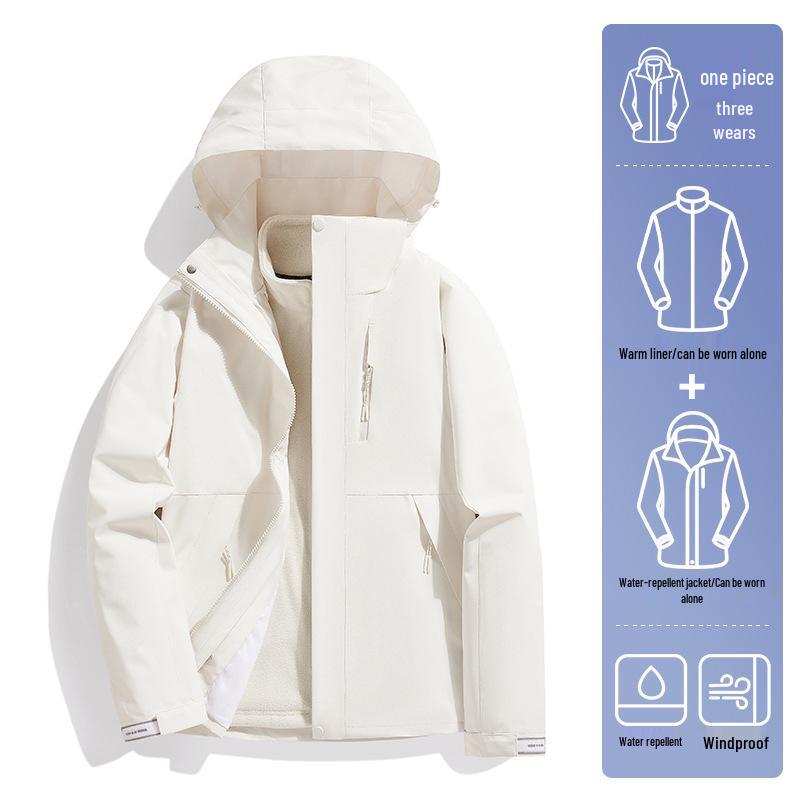 

2024 Unisex 3-in-1 Windproof & Water-Resistant Mountaineering Jacket for Autumn/Winter 5XL