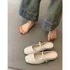 Spot Version~ Soft Leather French Platform Silver Bag Head Half Slippers Women's 2025 New Muller Shoes Single Shoes Mary Jane